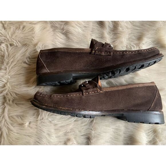 Salvatore Ferragamo Brown Suede Loafers Men's 10 D - Picture 2 of 11